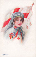 MILITARIA - Guerre 1914 - 1918 - Red Cross- WWI Nurse Bearing Flags Of The Allied Powers - Carte Postale Ancienne - War 1914-18