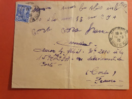 Tunisie - Enveloppe De Téboursouk Pour La Corse En 1935 - J 40 - Lettres & Documents