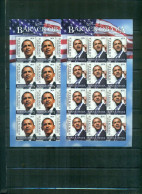 DOMINICA  BARACK OBAMA 44 PRESIDENT DES ETATS UNIS 2 MINI-FEUILLES DE 12 TIMBRES NEUFS  A PARTIR DE 2,50 EUROS - Dominique (1978-...)