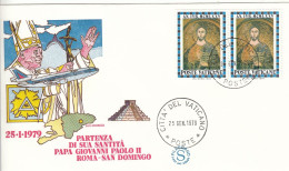 VATICAN Cover 2-1,popes Travel 1979 - Covers & Documents