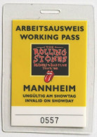 THE ROLLING STONES Laminated Working Pass GERMANY MannHeim 1998 Bridges To Babylon Tour - Objets Dérivés
