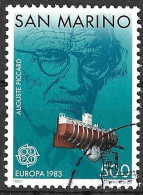 SAN MARINO - 1983 - EUROPA - PICARD BATISCAFO - LIRE 500 - USATO  (YVERT 1074 - MICHEL 1284 - SS 1278) - Used Stamps