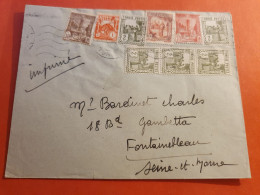 Tunisie -  Enveloppe Commerciale De Tunis Pour Fontainebleau - J 57 - Lettres & Documents