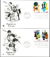 USA 1999. 2 FDC, Verrerie Américaine - Glas & Brandglas