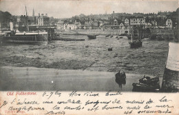 Angleterre Old Folkestone CPA Cachet 1903 Port à Marée Basse , Bateau Bateaux - Folkestone