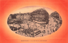 FRANCE - Marseille -  Rue De La République  - Médaillon - Rouge - Carte Postale Ancienne - Unclassified