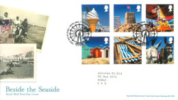 GREAT BRITAIN  - 2007, FDC OF BESIDE THE SEASIDE STAMPS SET INCLUDING A PRESENTATION LEAFLET. - Brieven En Documenten