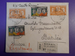 F0   BRAZIL   BELLE LETTRE 1951  PAR AVION  RIO A BASEL SUISSE   + .++  +AFF. INTERESSANT+++ - Storia Postale