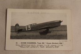 Avion Caudron Type 450 Coupe Deutsch 1934, Aviation - 1919-1938: Entre Guerres