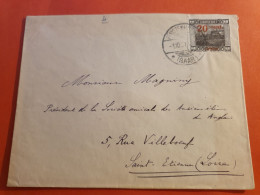 Sarre - Affranchissement Surchargé Sur Enveloppe Pour La France En 1921 - J 65 - Storia Postale