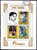 PDR YEMEN, 1983, PICASSO, 1 Feuillet, Oblitéré / Used. R067F - Picasso