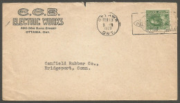 1928 CCB Electric Works Advertising Cover 2c Admiral Slogan Ottawa Ontario - Histoire Postale