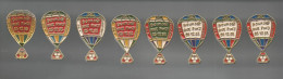 PINS PIN'S MONTGOLFIERE  BANQUE CA CM CREDIT MUTUEL CREDIT AGRICOLE CE 1993 ISTRES LOT 8 PINS TOUS DIFFERENTS - Airships