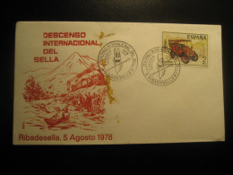 RIBADESELLA Asturias 1978 Descenso Int Sella Canoe Canoeing Rowing Piraguas Pirogues Remo Tren Train Cancel Cover SPAIN - Canoa