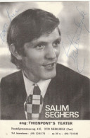 SALIM SEGERS   - WAS  INGEKLEEFT - Autographes