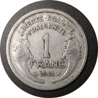 Monnaie France - 1941 - 1 Franc Morlon Aluminium, Légère (1,3g) - 1 Franc