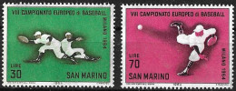 SAN MARINO - 1961 -- CAMPIONATO BASEBALL - SERIE 2 VALORI - NUOVA MH* (YVERT 637\8 - MICHEL 824\5 - SS 682\3) - Baseball