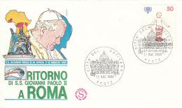 VATICAN Cover 2-48,popes Travel 1980 - Lettres & Documents
