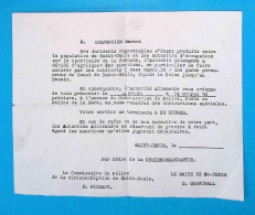 Militaria, 1941, Travail Obligatoire Suite Incidents Entre La Population De Saint Denis Et Les .... , Frais Fr 2.15 E - Documents