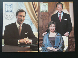 Carte Maximum Card (x2) Grand Duc Henri Et Duchesse Maria Teresa Luxembourg 2003 - Cartoline Maximum