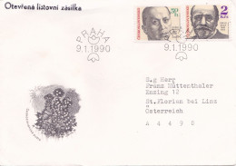 FAMOUS PEOPLE COVERS  FDC 3  CIRCULATED 1990 Tchécoslovaquie - Brieven En Documenten