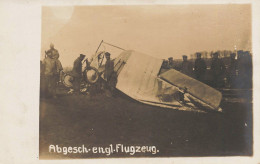 Aviation Ww1 Guerre 14/18 War * Carte Photo * Abgesch. Engl. Flugzeug. * Avion Abattu Accident Aviateur - Autres & Non Classés