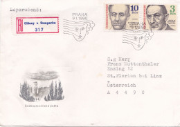 FAMOUS PEOPLE REGISTERED COVERS  CIRCULATED 1990 Tchécoslovaquie - Cartas & Documentos