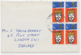 GB VILLAGE POSTMARKS 1966 FDC Christmas 3d Block Of Four With FDI 37mm LONDON S.W. / FIRST DAY OF ISSUE - Briefe U. Dokumente