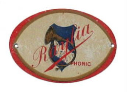 . Plaquette En Acier Doux De Microphone " RAYLIA . PHONIC " . - Objets Dérivés