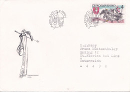 2X COVERS FDC HORSSE CIRCULATED 1990 Tchécoslovaquie - Briefe U. Dokumente