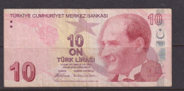 TURKEY - 2009 10 Lirasi Circulated Banknote As Scans - Turchia