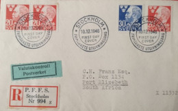 SWEDEN REGISTERED 1946 ALFRED NOBEL FDC -STOCKHOLM CANCELATION REGISTERED - Unused Stamps