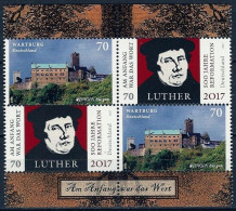 SALE!!! ALEMANIA GERMANY ALLEMAGNE DEUTSCHLAND 2017 EUROPA CEPT CASTLES + LUTHER Block Of 4 Stamps MNH ** - 2017