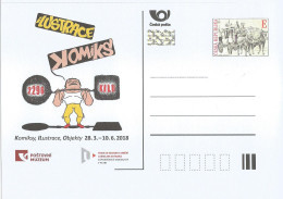 CDV PM 120 Czech Republic Comics Exhibition In Post Museum 2018 - Weightlifting