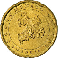 Monaco, 20 Euro Cent, 2001, SUP, Laiton, KM:171 - Monaco