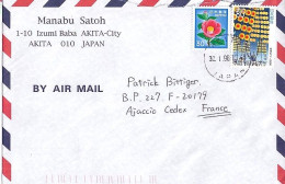 JAPON N° S/L.DE AKITA/30.1.98 POUR LA FRANCE - Cartas & Documentos