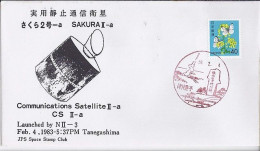JAPON N° 1344 S/L.DE KAGOSHIMA/4.2.83    SATELLITE ET FUSEE - Cartas & Documentos