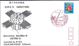 JAPON N° 1343 S/L.DE UCHINOURA/21.2.81    SATELLITE ET FUSEE - Cartas & Documentos