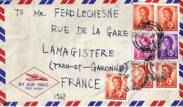 HONG KONG N° 194x5/195/198 S/L.DU 9.11.62 POUR LA FRANCE - Brieven En Documenten