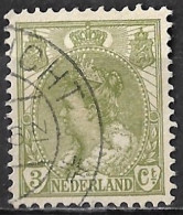 Groene Punt In De Hals In 1899 Koningin Wilhelmina 3 Cent Groen NVPH 57 - Plaatfouten En Curiosa