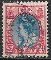 Blauwe Punt Op De Kaak In 1899 Koningin Wilhelmina 25 Cent Rood En Blauw NVPH 71 - Varietà & Curiosità