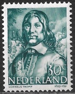 Groene Stip In De 1e E Van NEderland In 1943-44 Zeehelden 30 Cent Blauwgroen NVPH 420 Postfris - Variedades Y Curiosidades