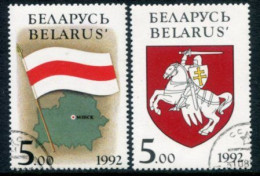 BELARUS 1992 Arms And Flag Used.  Michel 4-5 - Wit-Rusland