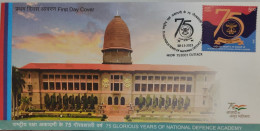 India 2023 75 GLORIOUS YEARS OF NATIONAL DEFENCE ACADEMY First Day Cover FDC As Per Scan - FDC