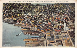 AIRPLANE VIEW OF GREEN LAKE AND WATERFRONT, SEATTLE, WASH. (41) - Seattle