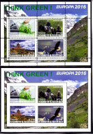 2016 - Nagorno Karabakh - Europa Thema & Think Green - 2.Mini S/Sheet (imp.+perf.) Private İssue ** MNH - Erinnophilie