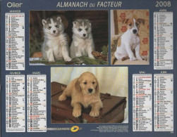 CALENDRIER ANNEE 2008, COMPLET, MUILTIVUE, CHIOTS COULEUR  REF 13867 - Tamaño Grande : 2001-...