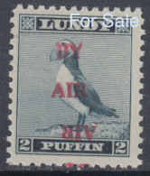 #06 Great Britain Lundy Island Puffin Stamp 1951-53 By Air Red Overprint Inverted #71B(b) Retirment Sale Price Slashed! - Ortsausgaben