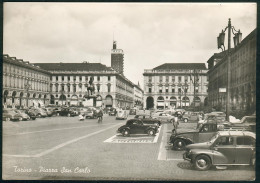 TURIN / TURINO (Italie) - Piazza San Carlo - Nombreuses Voitures En Gros Plan Sur La Place - Places & Squares