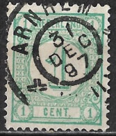 Vlekjes Aan CENT In 1876 Cijfertype 1 Cent Groen NVPH 31 A - Plaatfouten En Curiosa